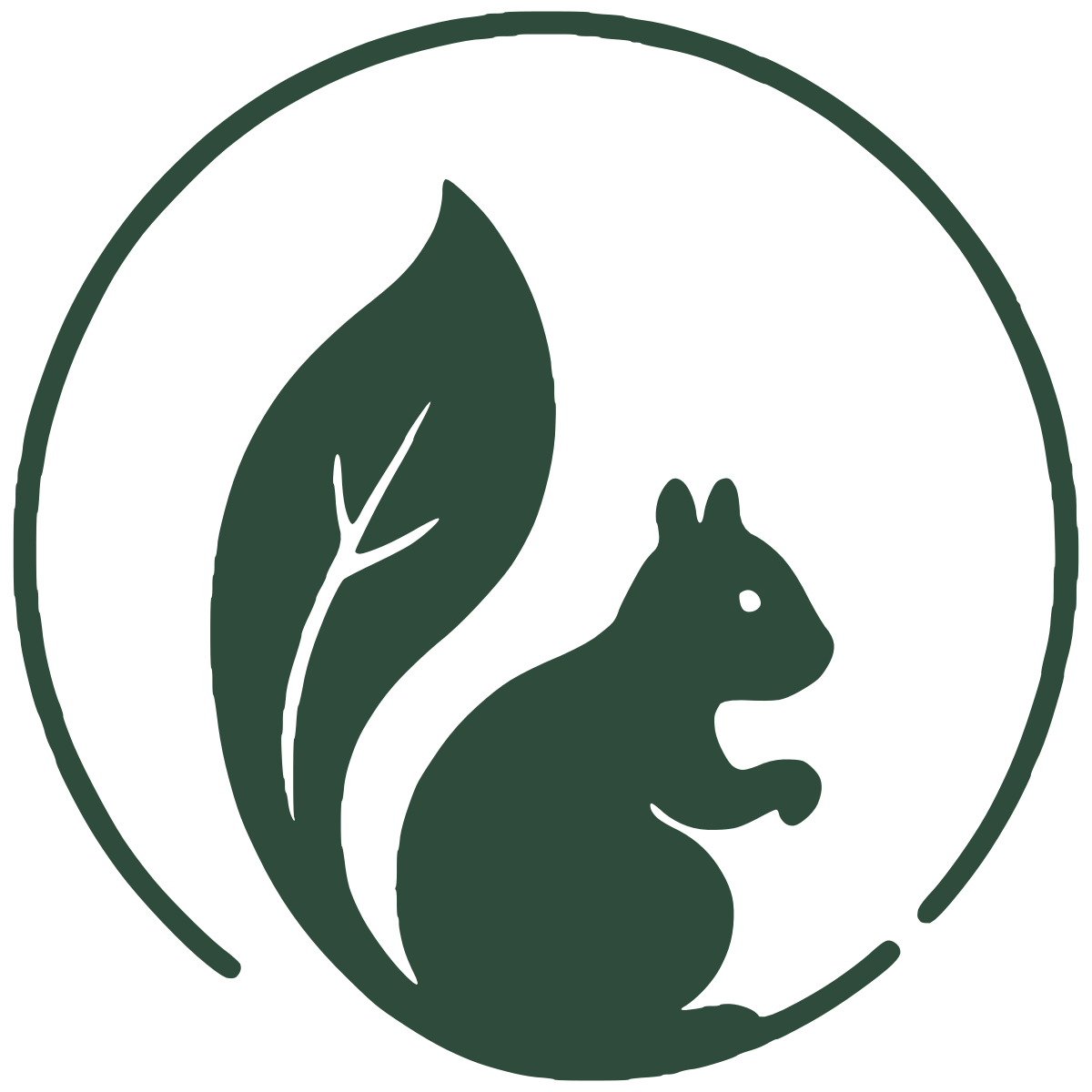 Nachhaltify Logo mit stilisiertem Eichhörnchen und Blatt in natürlichem Grün auf transparentem Hintergrund